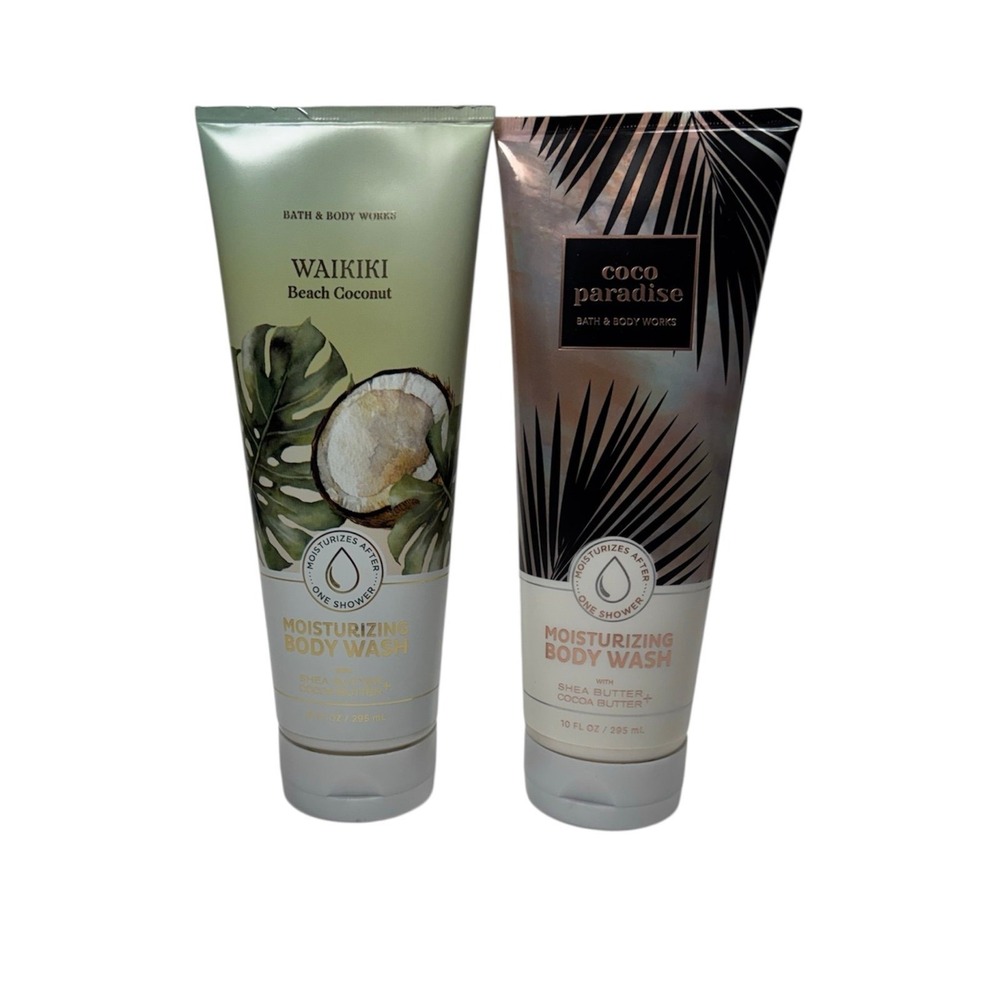 2 Bath & Body Works Coco Paradise Moisturizing Body Wash Waikiki Beach Coconut
